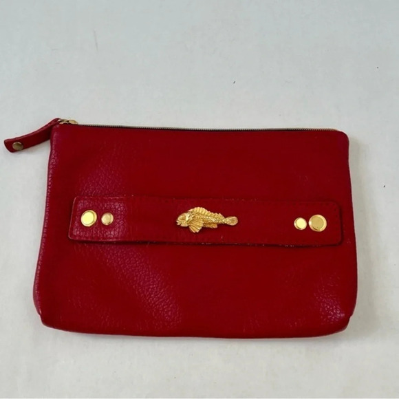 Poise High End European Designer Red Leather Purse Bag Clutch NWOT - Picture 1 of 10